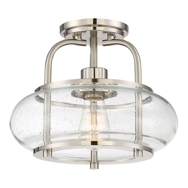 Quoizel - One Light Semi Flush Mount - Trilogy - Brushed Nickel- Union Lighting Luminaires Decor