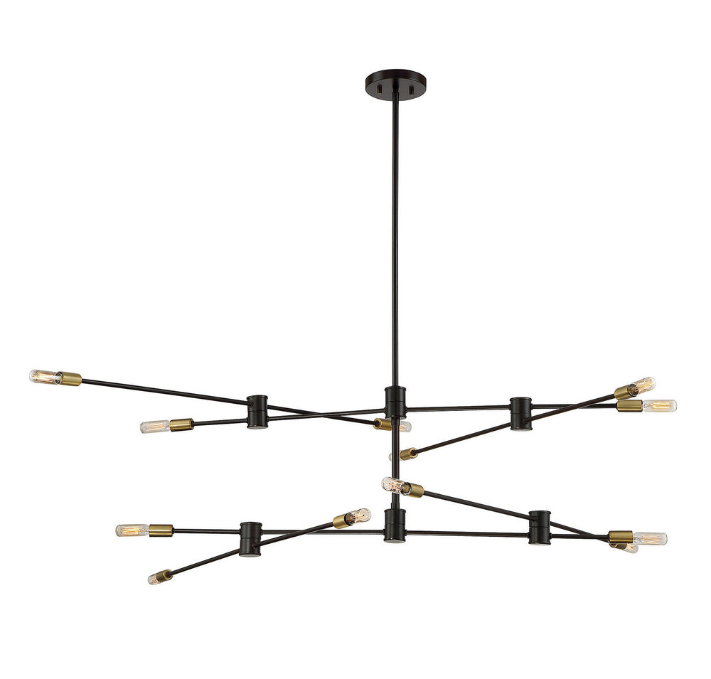 Savoy House - 12 Light Chandelier - Lyrique - Bronze w/Brass- Union Lighting Luminaires Decor