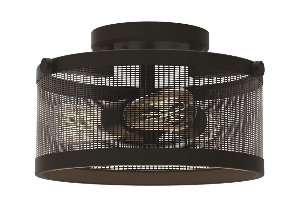 DVI Canada - Three Light Semi-Flush Mount - Gastown - Graphite Net- Union Lighting Luminaires Decor