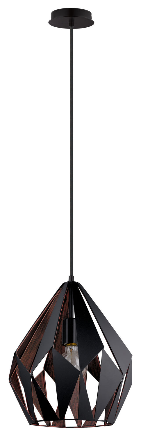 Eglo Canada - One Light Suspension - Carlton 1 - Matte Black- Union Lighting Luminaires Decor