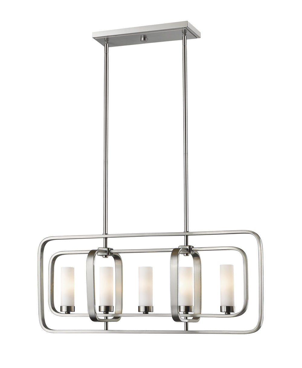 Z-Lite Canada - Five Light Island Pendant - Aideen - Brushed Nickel- Union Lighting Luminaires Decor