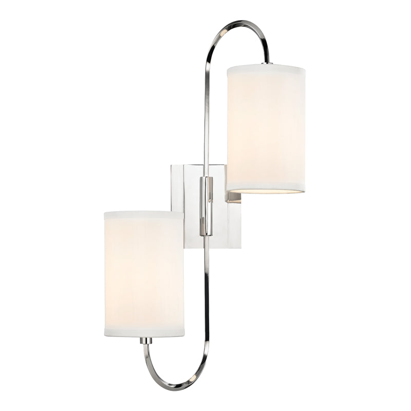 Hudson Valley - Two Light Wall Sconce - Junius - Polished Nickel- Union Lighting Luminaires Decor