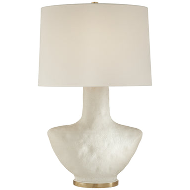 KW3012QAB by Visual Comfort - Halcyon Accent Table Lamp in Quartz with  Antique Brass Shade