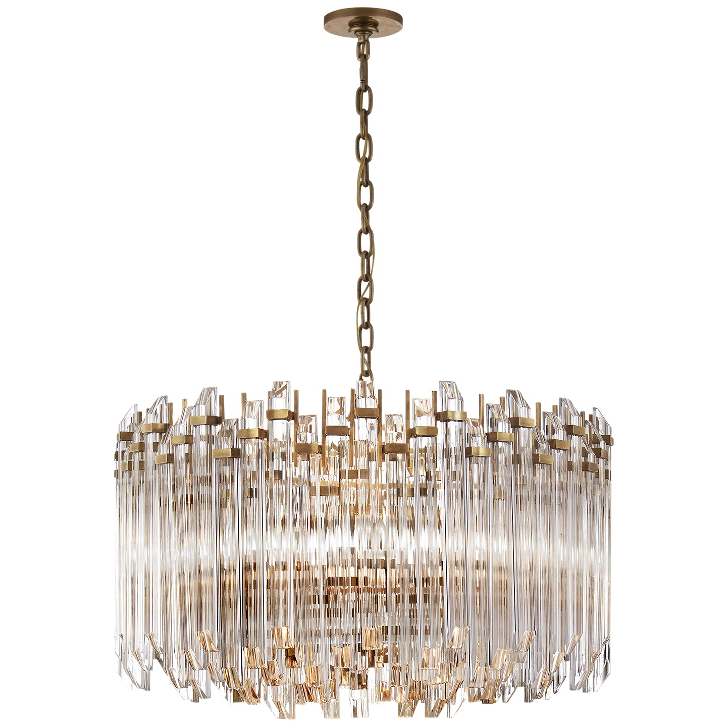 Visual Comfort Signature Canada - Four Light Chandelier - Adele - Hand-Rubbed Antique Brass with Clear Acrylic- Union Lighting Luminaires Decor