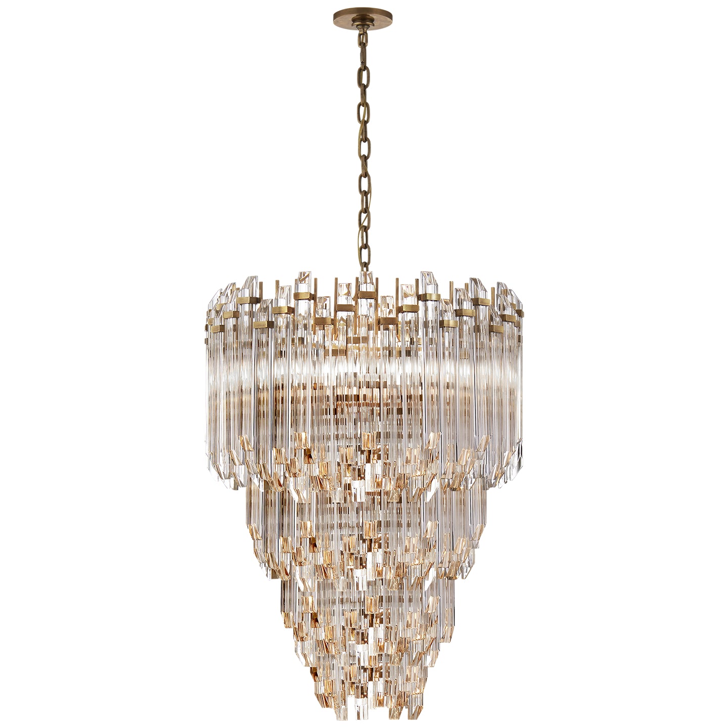 Visual Comfort Signature Canada - 12 Light Chandelier - Adele - Hand-Rubbed Antique Brass with Clear Acrylic- Union Lighting Luminaires Decor