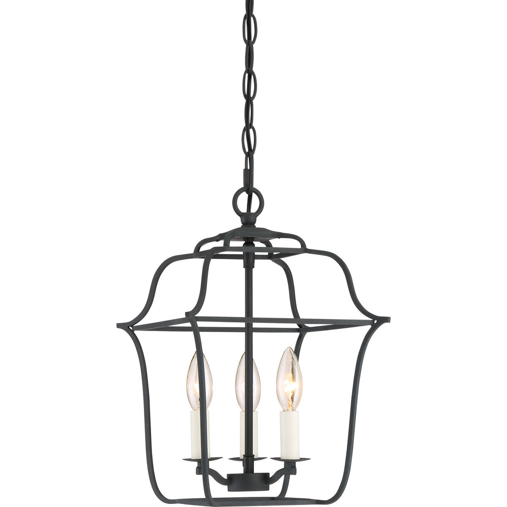 Quoizel - Three Light Foyer Pendant - Gallery - Royal Ebony- Union Lighting Luminaires Decor