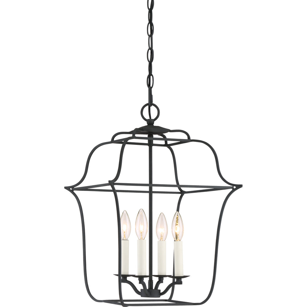 Quoizel - Four Light Foyer Pendant - Gallery - Royal Ebony- Union Lighting Luminaires Decor