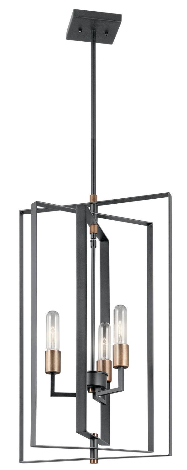 Kichler Canada - Three Light Foyer Pendant - Taubert - Black- Union Lighting Luminaires Decor