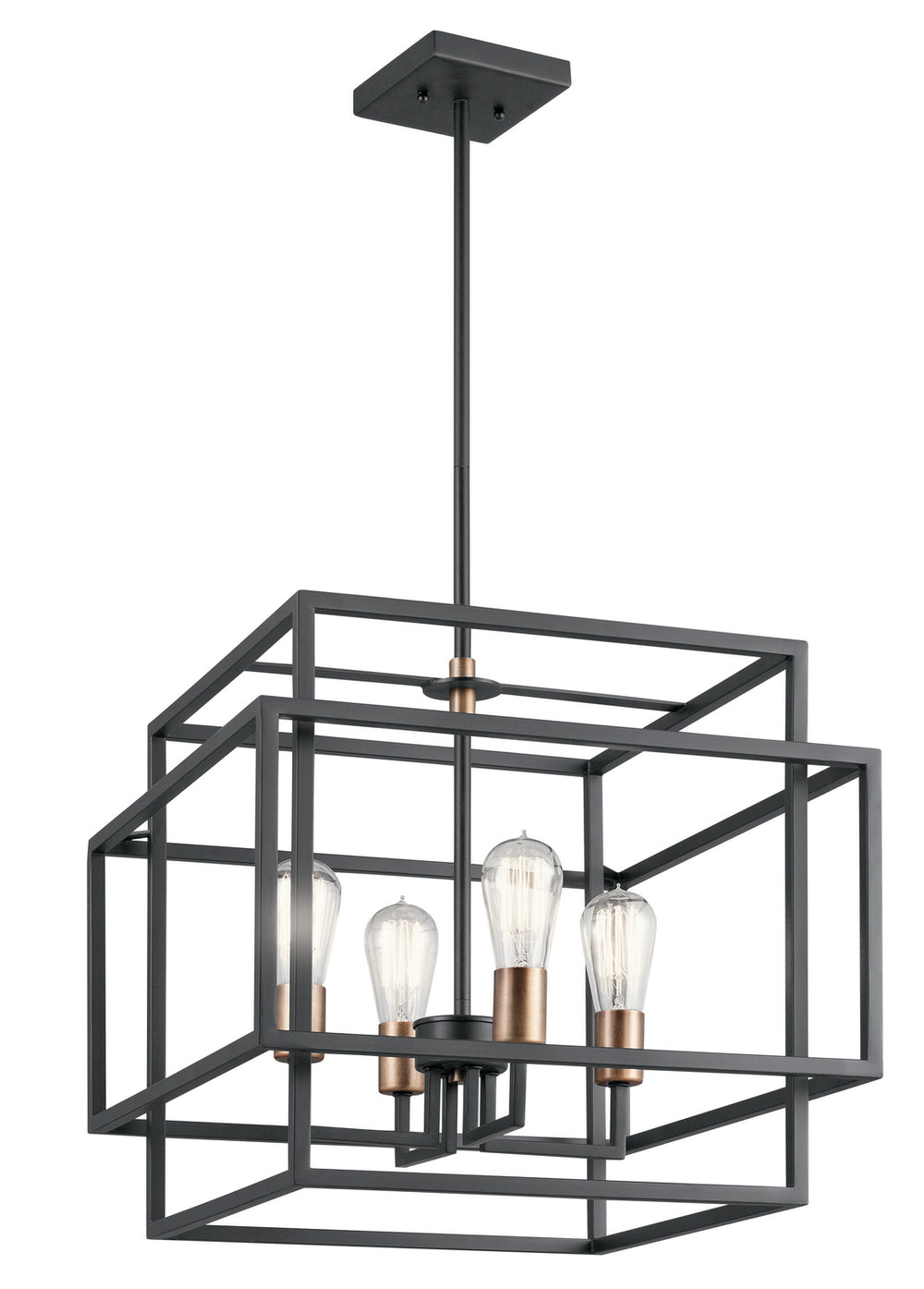 Kichler Canada - Four Light Pendant - Taubert - Black- Union Lighting Luminaires Decor