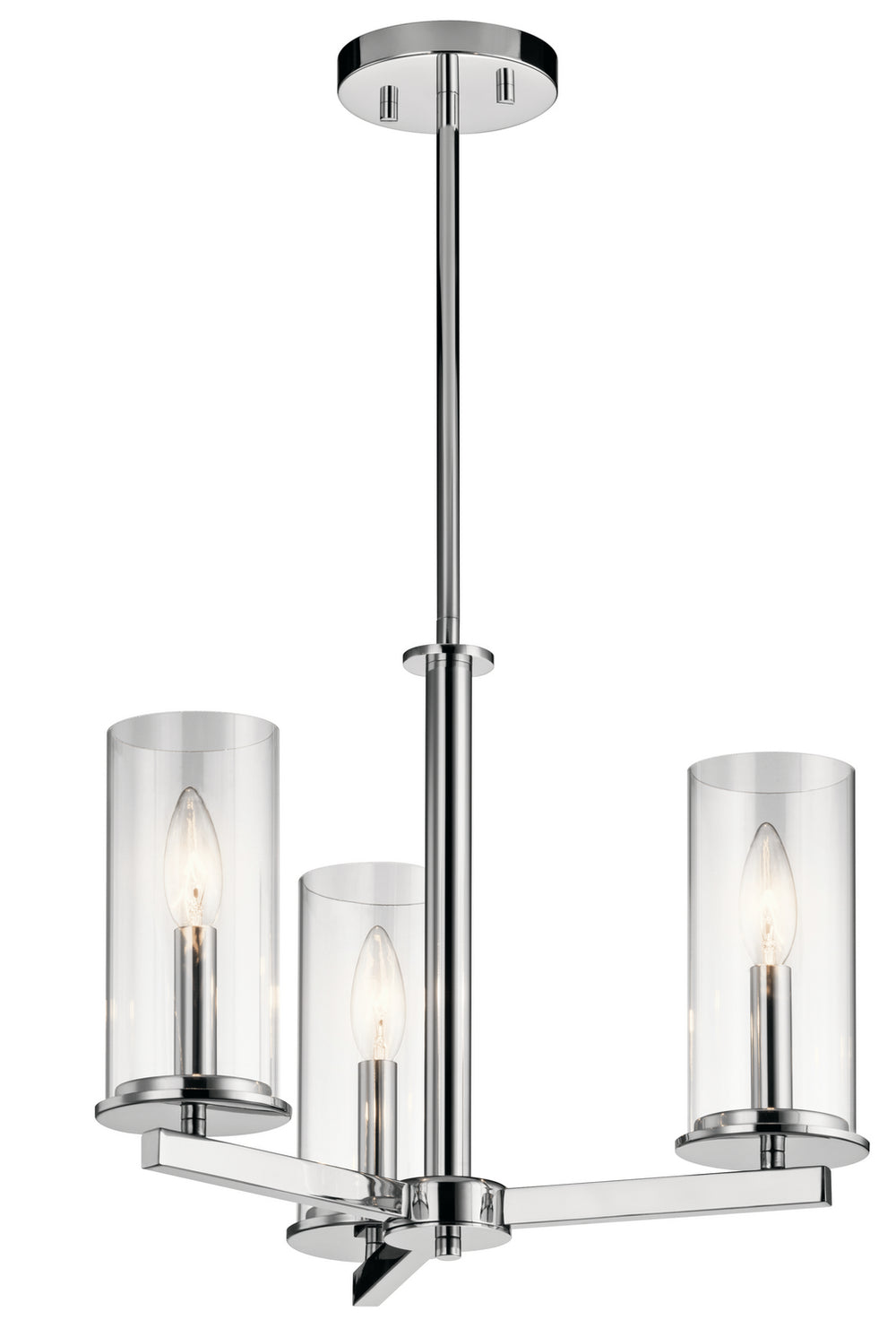 Kichler Canada - Three Light Chandelier/Semi Flush - Crosby - Chrome- Union Lighting Luminaires Decor