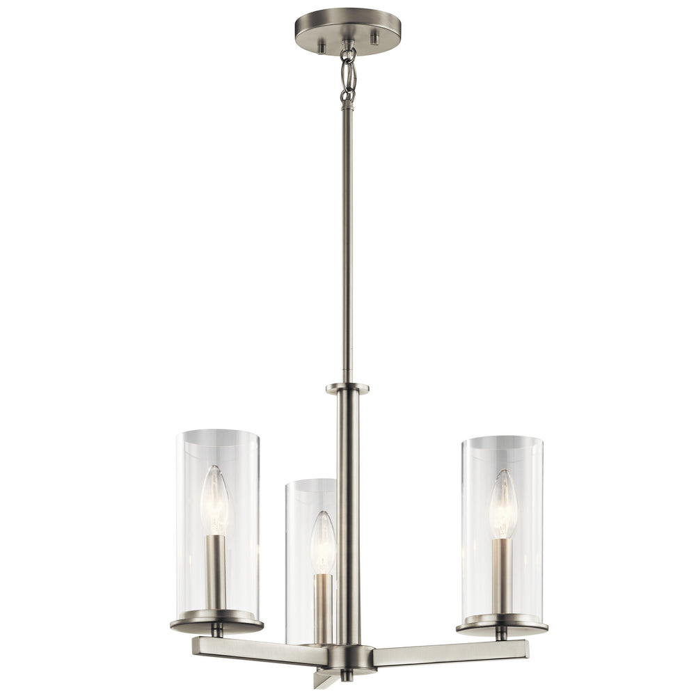 Kichler Canada - Three Light Chandelier/Semi Flush - Crosby - Brushed Nickel- Union Lighting Luminaires Decor