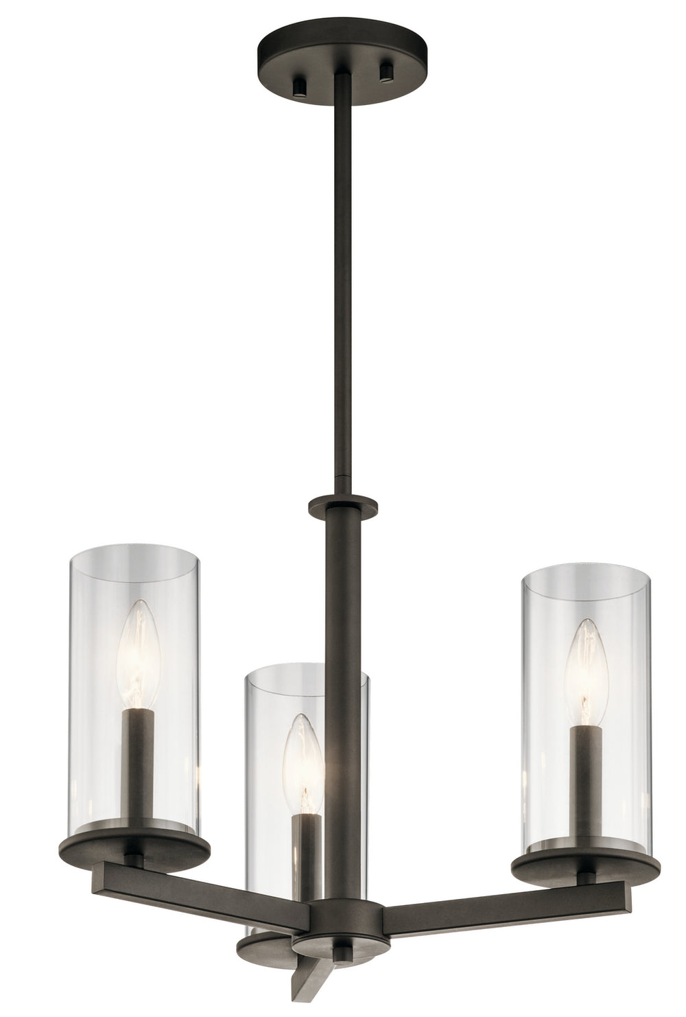 Kichler Canada - Three Light Chandelier/Semi Flush - Crosby - Olde Bronze- Union Lighting Luminaires Decor