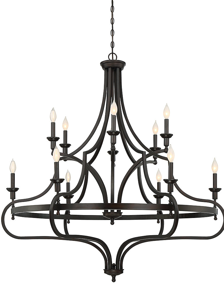 Savoy House - 12 Light Chandelier - Shields - English Bronze- Union Lighting Luminaires Decor