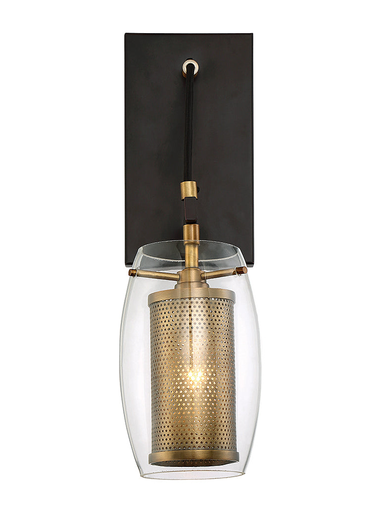 Savoy House - One Light Wall Sconce - Dunbar - Warm Brass with Bronze Accents- Union Lighting Luminaires Decor