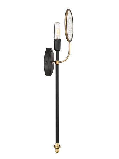 Savoy House - One Light Wall Sconce - Oberyn - Vintage Black with Warm Brass- Union Lighting Luminaires Decor