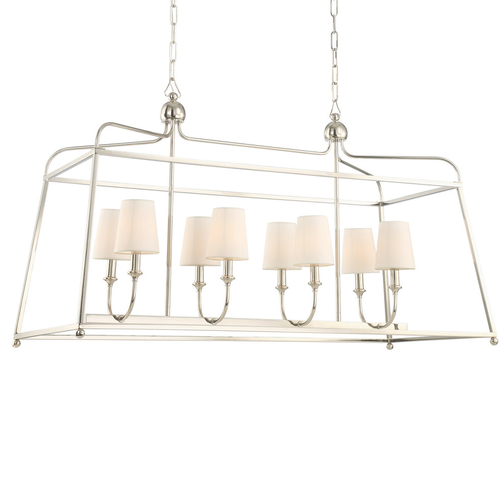 Crystorama - Eight Light Chandelier - Sylvan - Polished Nickel- Union Lighting Luminaires Decor