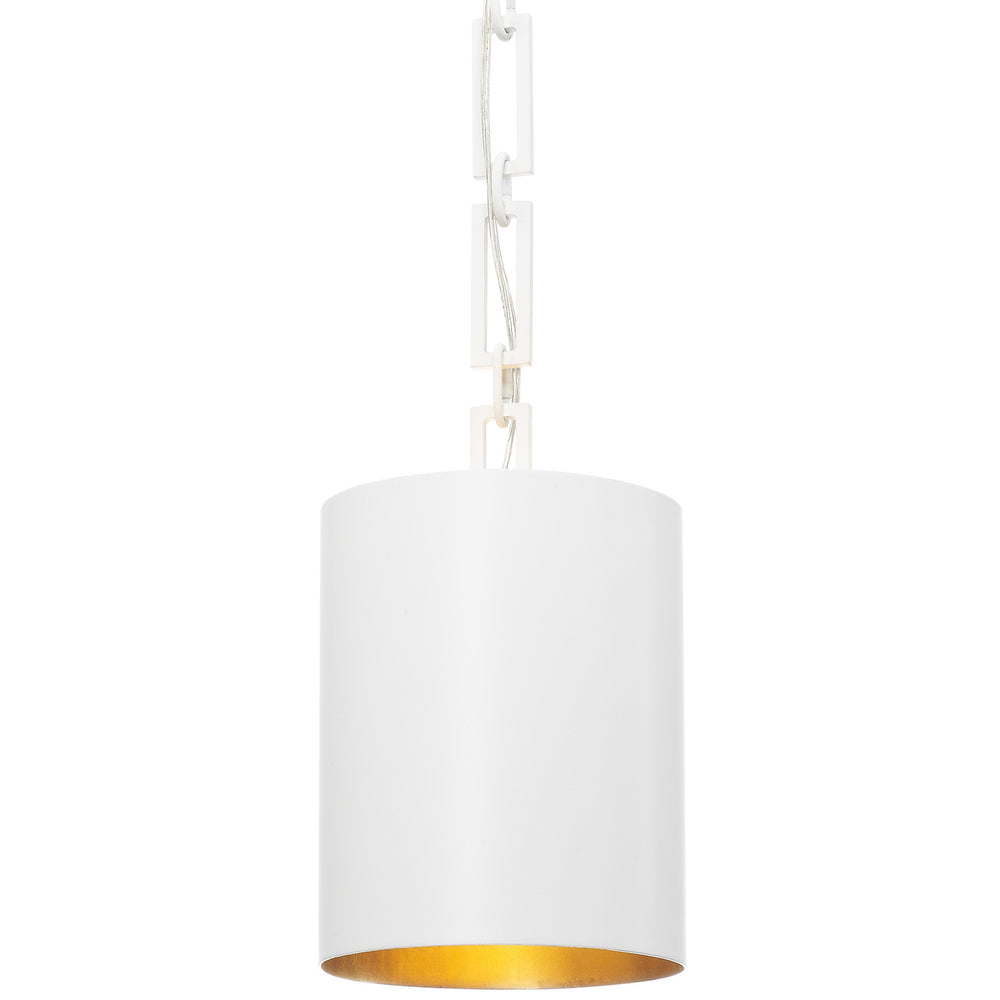 Crystorama - One Light Mini Chandelier - Alston - Matte White + Antique Gold- Union Lighting Luminaires Decor