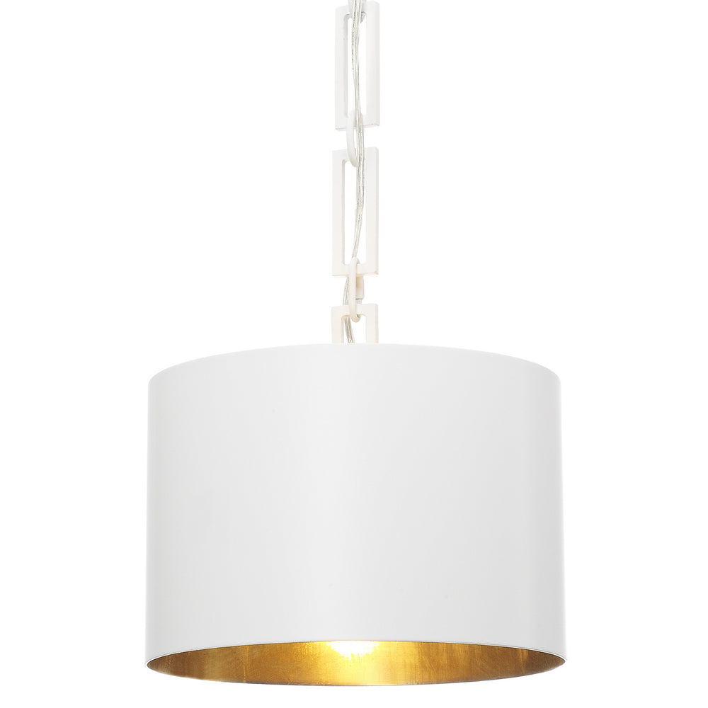 Crystorama - One Light Chandelier - Alston - Matte White + Antique Gold- Union Lighting Luminaires Decor