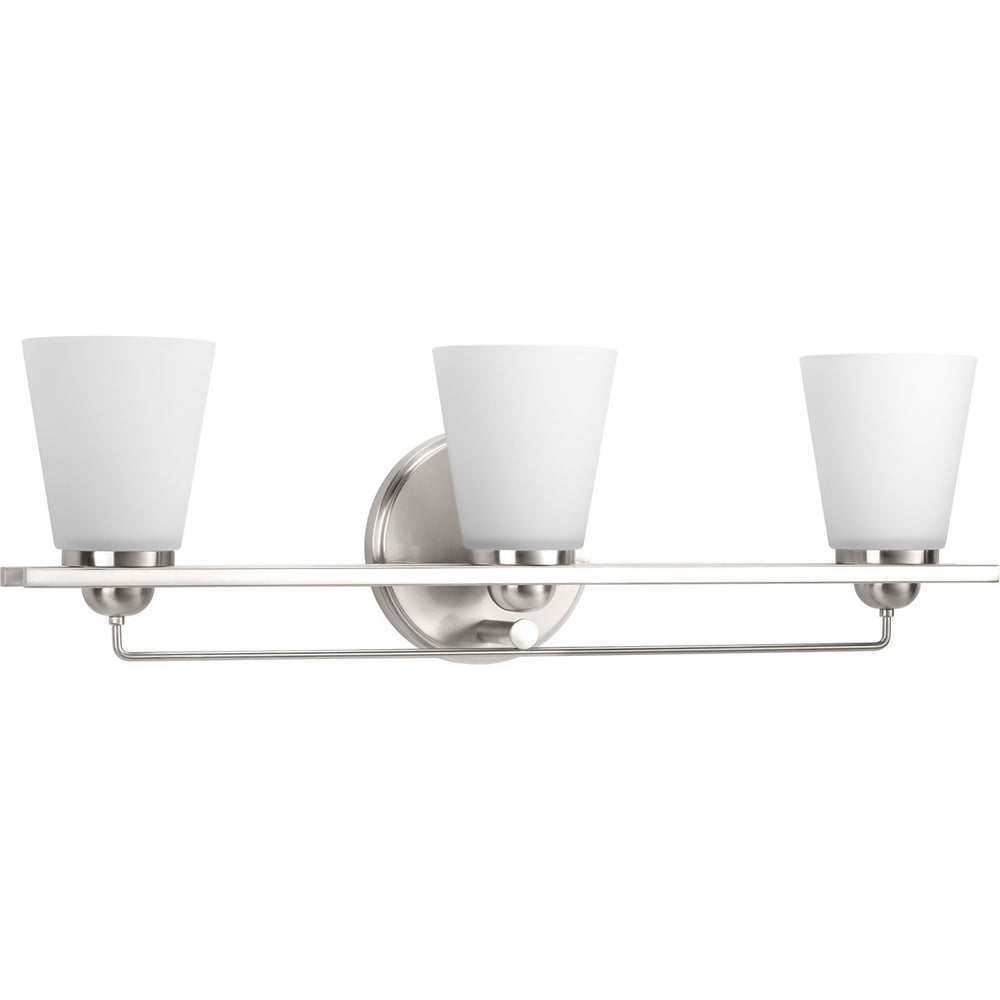 Progress Canada - Three Light Bath Bracket - Flight - Brushed Nickel- Union Lighting Luminaires Decor