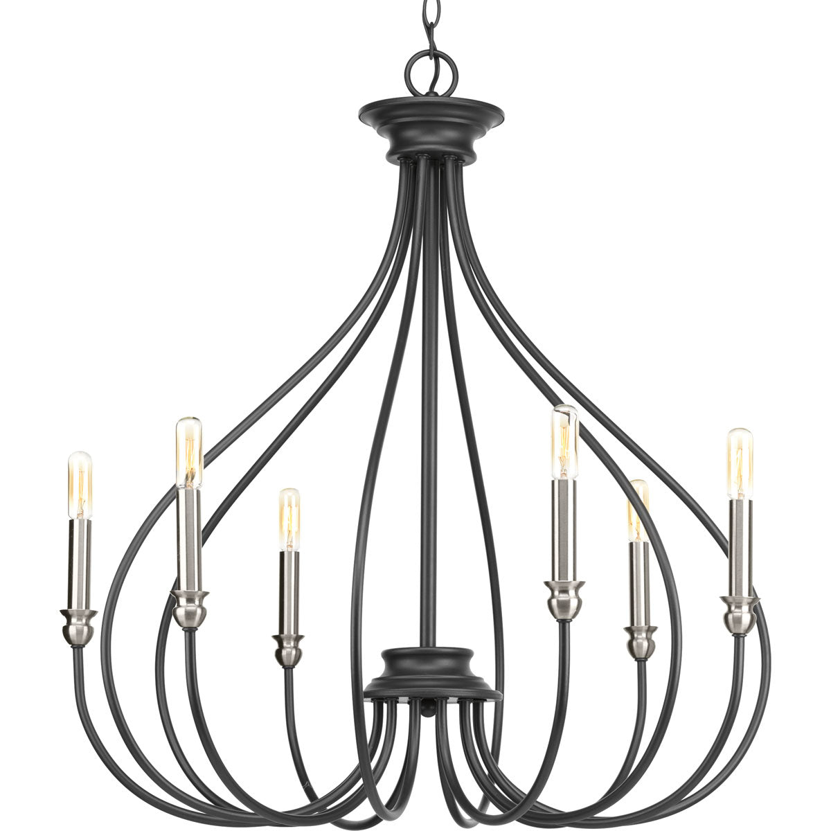 Progress Canada - Six Light Chandelier - Whisp - Graphite- Union Lighting Luminaires Decor