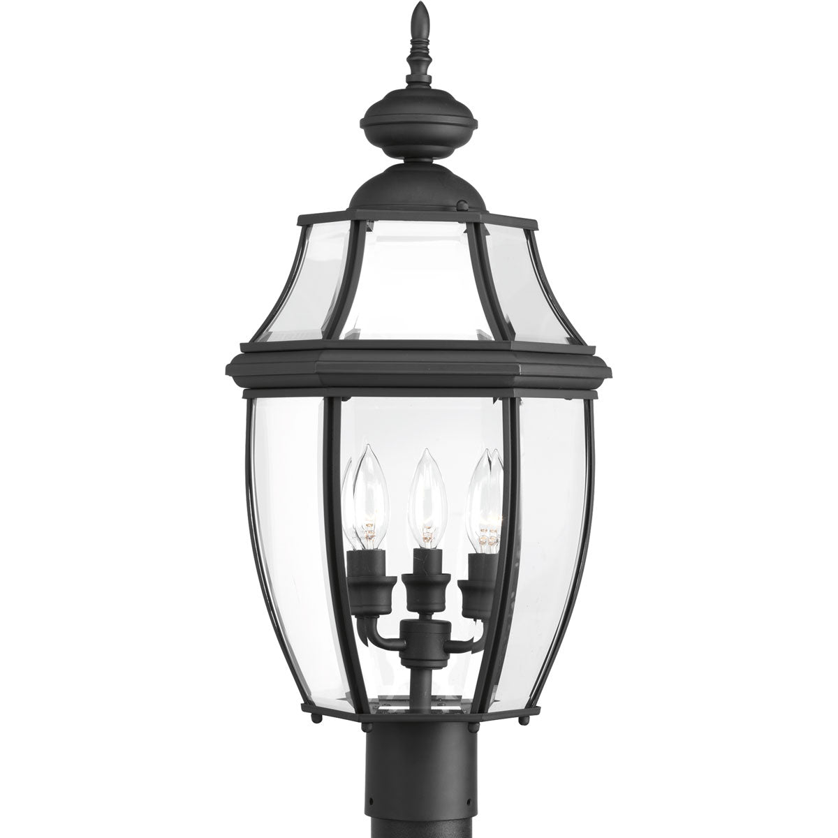Progress Canada - Three Light Post Lantern - New Haven - Black- Union Lighting Luminaires Decor