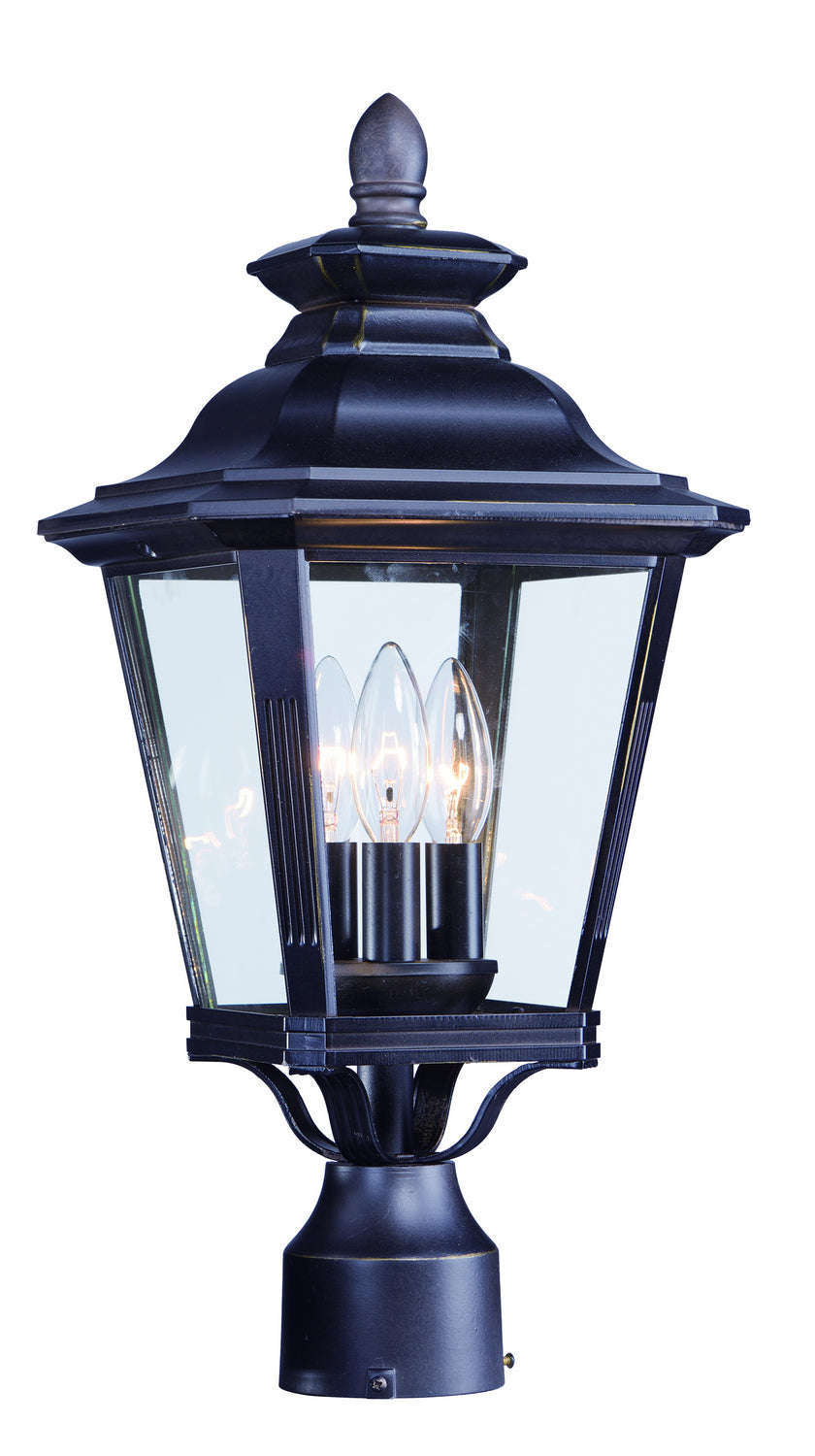 Maxim - Three Light Outdoor Pole/Post Lantern - Knoxville - Bronze- Union Lighting Luminaires Decor