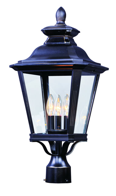 Maxim - Three Light Outdoor Pole/Post Lantern - Knoxville - Bronze- Union Lighting Luminaires Decor