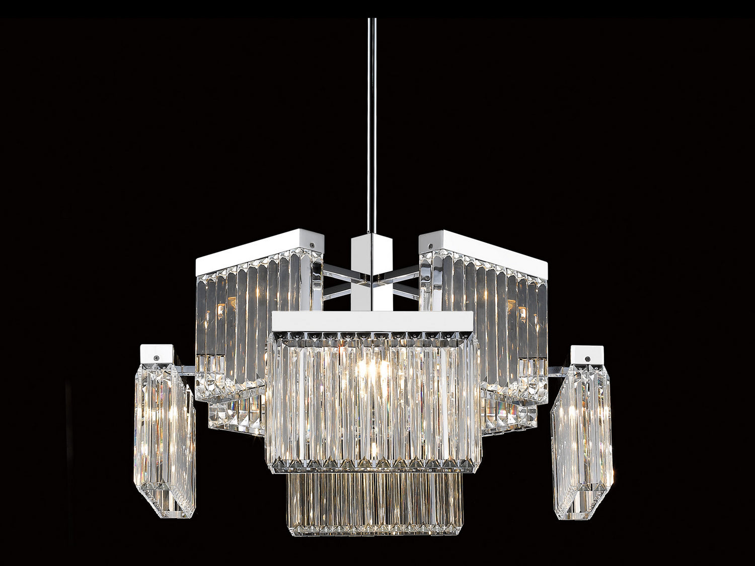 Avenue Lighting - Eight Light Chandelier - Broadway - Polished Nickel- Union Lighting Luminaires Decor