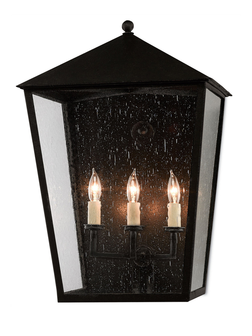 Currey and Company - Three Light Outdoor Wall Sconce - Bening - Midnight- Union Lighting Luminaires Decor