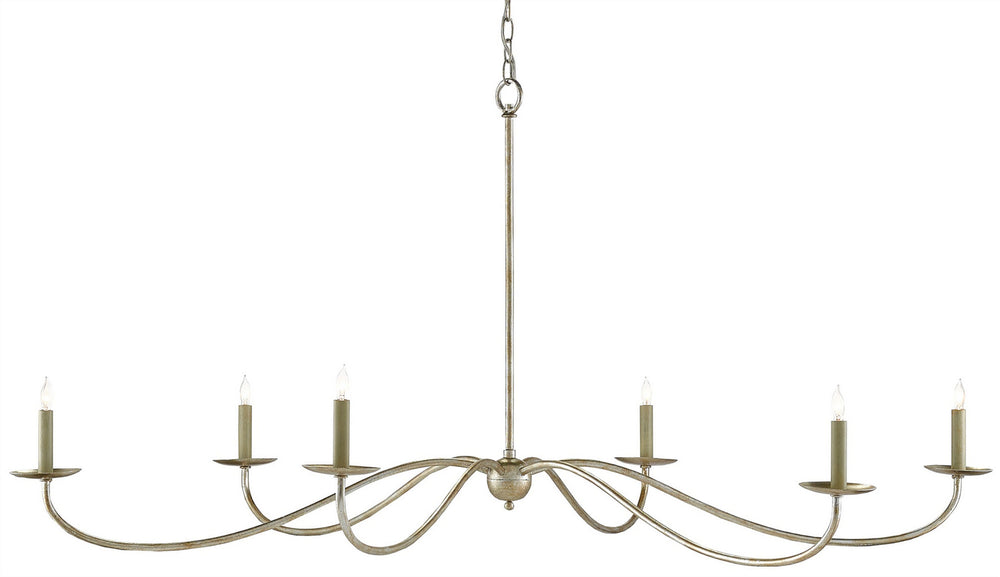 Currey and Company - Six Light Chandelier - Saxon - Silver Granello- Union Lighting Luminaires Decor