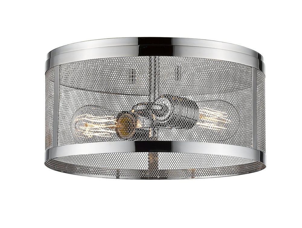 Z-Lite Canada - Two Light Flush Mount - Meshsmith - Chrome- Union Lighting Luminaires Decor