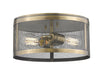 Z-Lite Canada - Two Light Flush Mount - Meshsmith - Natural Brass- Union Lighting Luminaires Decor