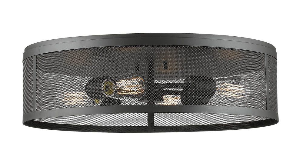 Z-Lite Canada - Four Light Flush Mount - Meshsmith - Bronze- Union Lighting Luminaires Decor