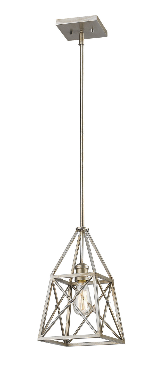 Z-Lite Canada - One Light Mini Pendant - Trestle - Antique Silver- Union Lighting Luminaires Decor