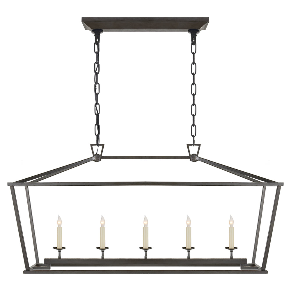 Visual Comfort Signature Canada - Five Light Linear Pendant - Darlana - Aged Iron- Union Lighting Luminaires Decor