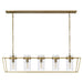 Visual Comfort Signature Canada - Five Light Linear Pendant - Presidio - Hand-Rubbed Antique Brass- Union Lighting Luminaires Decor