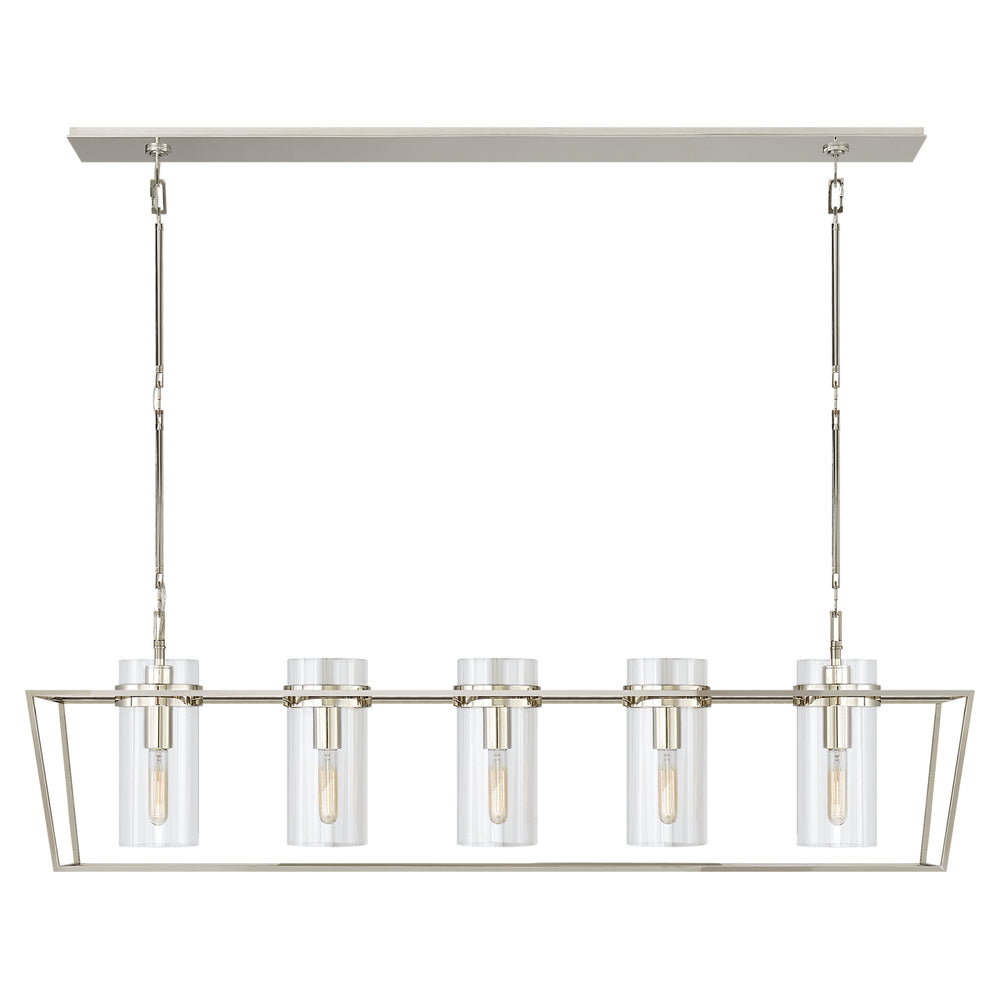 Visual Comfort Signature Canada - Five Light Linear Pendant - Presidio - Polished Nickel- Union Lighting Luminaires Decor