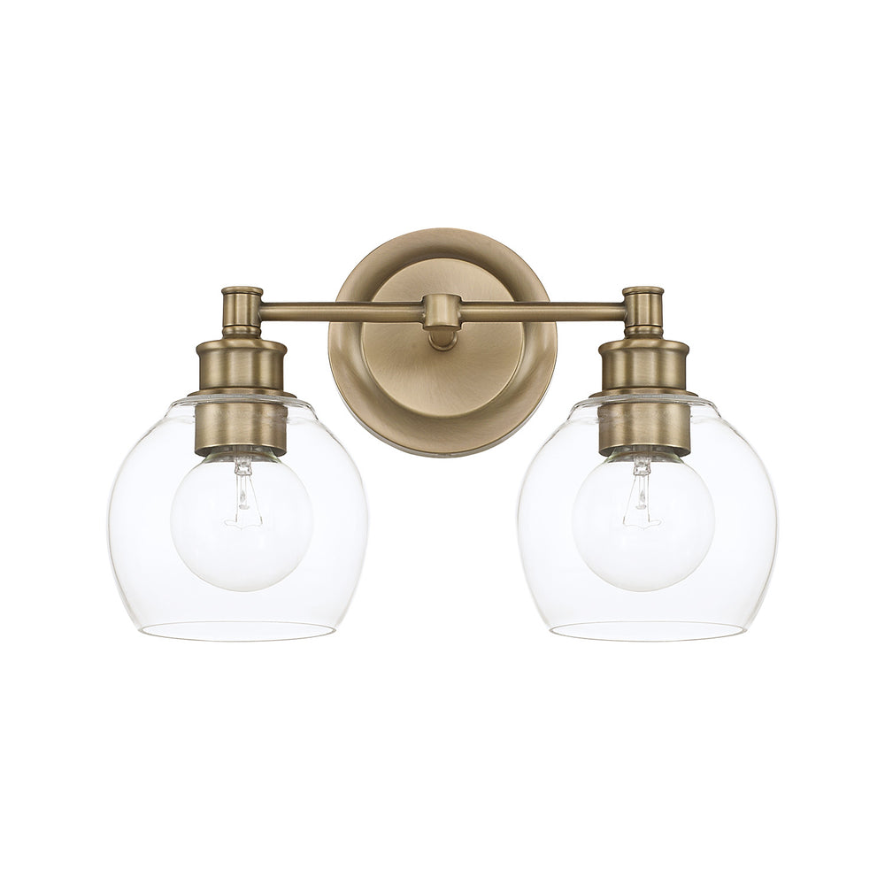 Capital Lighting - Two Light Vanity - Mid Century - Aged Brass- Union Lighting Luminaires Decor