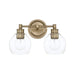 Capital Lighting - Two Light Vanity - Mid Century - Aged Brass- Union Lighting Luminaires Decor