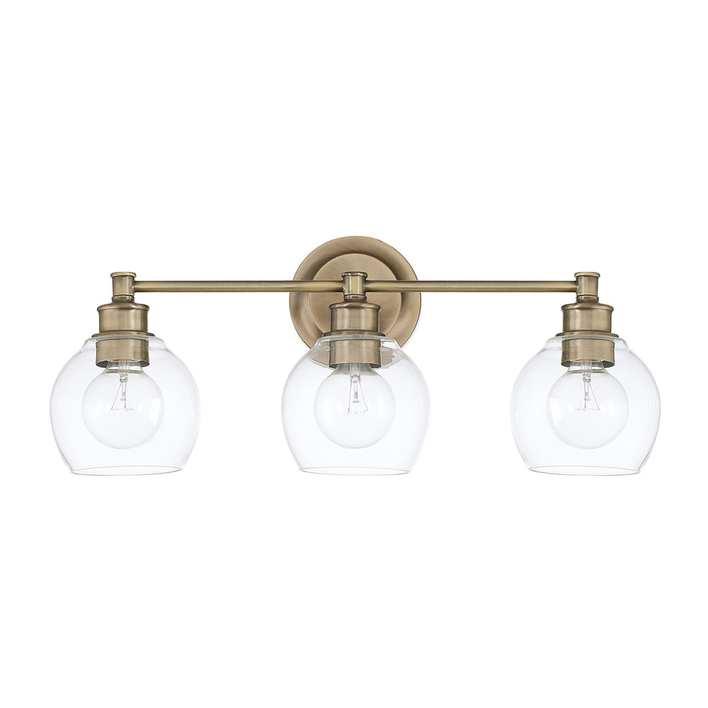 Capital Lighting - Three Light Vanity - Mid Century - Aged Brass- Union Lighting Luminaires Decor