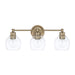 Capital Lighting - Three Light Vanity - Mid Century - Aged Brass- Union Lighting Luminaires Decor