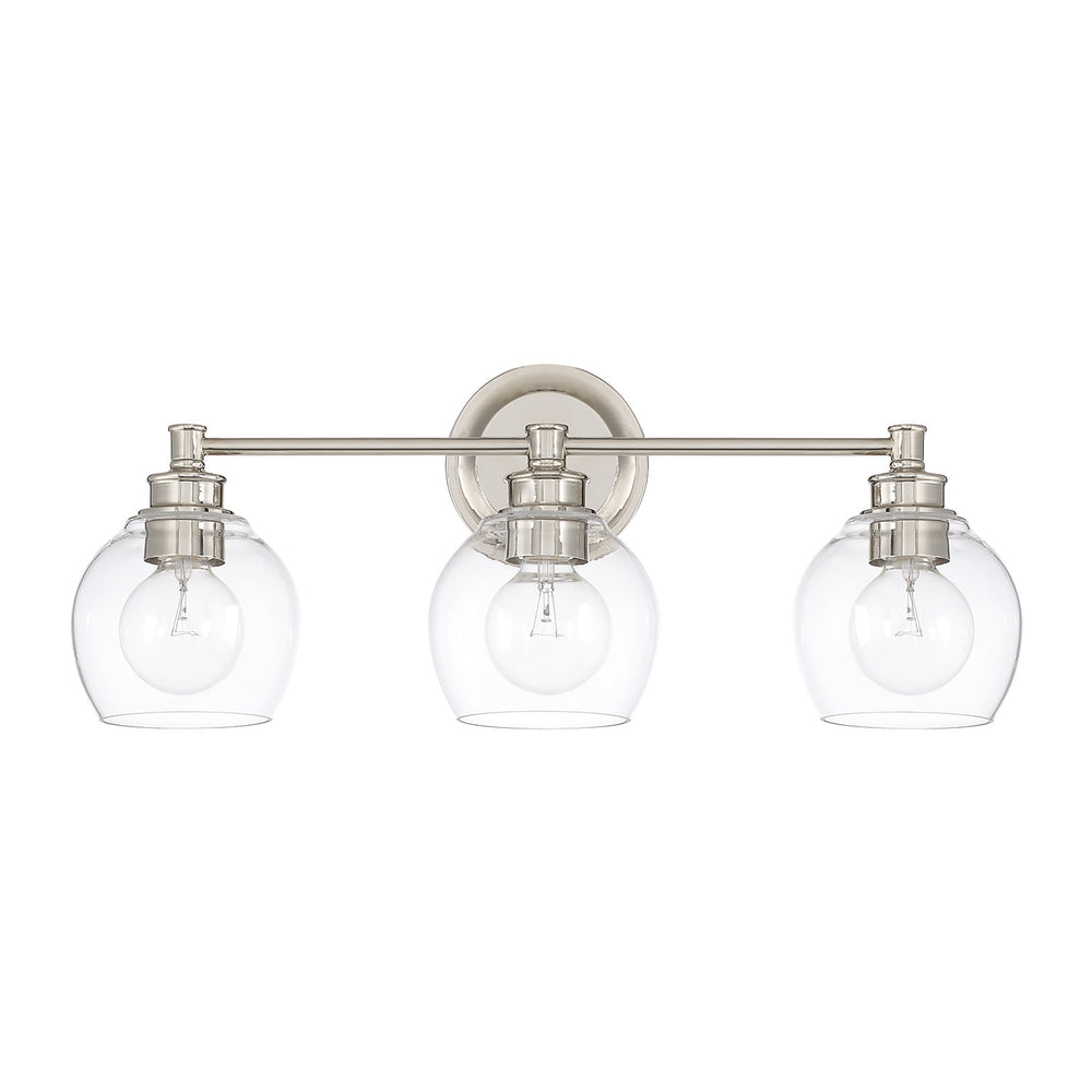 Capital Lighting - Three Light Vanity - Mid Century - Polished Nickel- Union Lighting Luminaires Decor