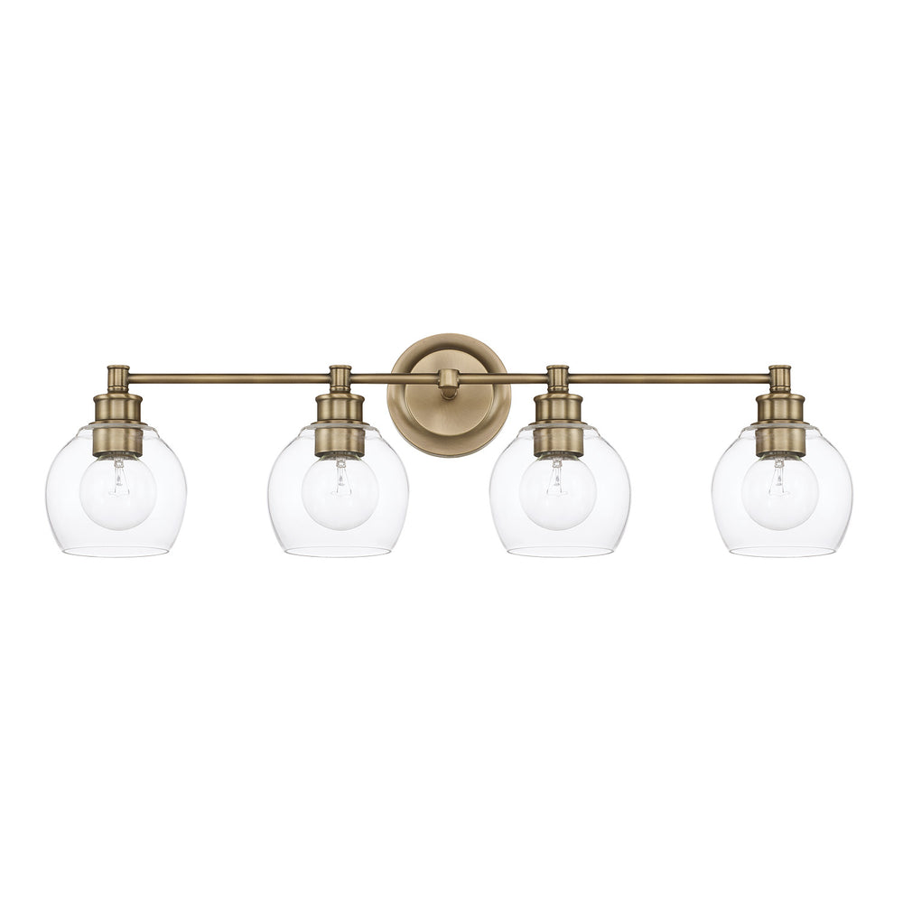 Capital Lighting - Four Light Vanity - Mid Century - Aged Brass- Union Lighting Luminaires Decor