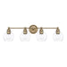 Capital Lighting - Four Light Vanity - Mid Century - Aged Brass- Union Lighting Luminaires Decor