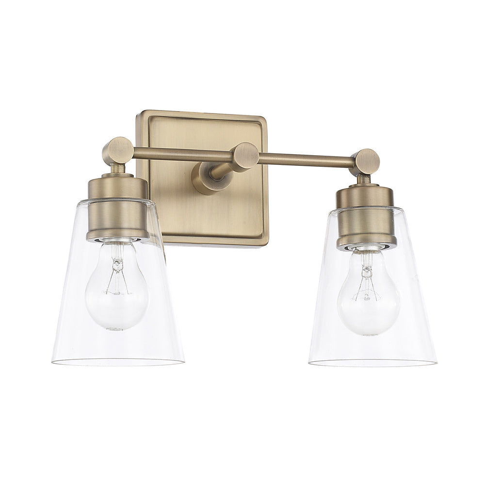 Capital Lighting - Two Light Vanity - Rory - Aged Brass- Union Lighting Luminaires Decor