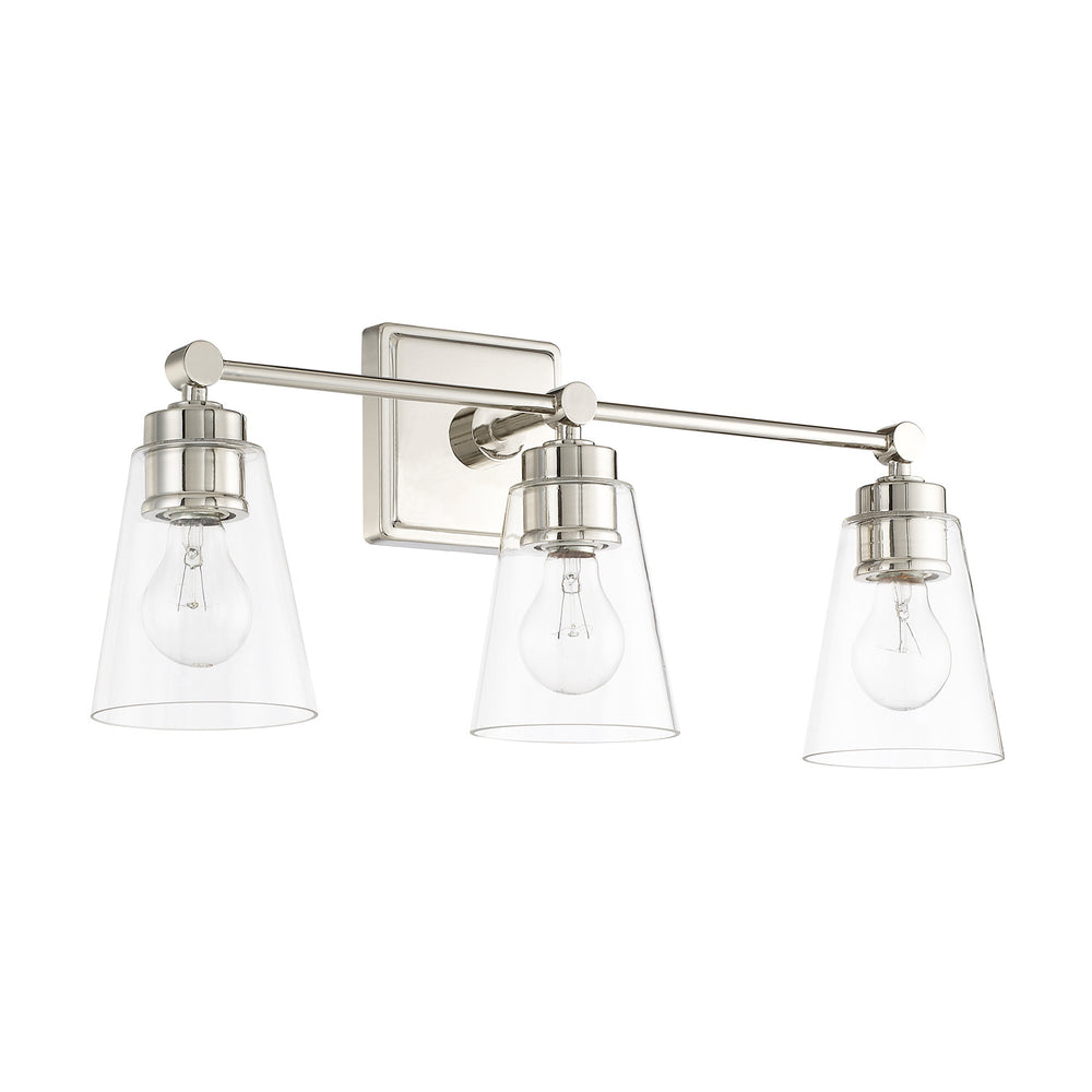 Capital Lighting - Three Light Vanity - Rory - Polished Nickel- Union Lighting Luminaires Decor