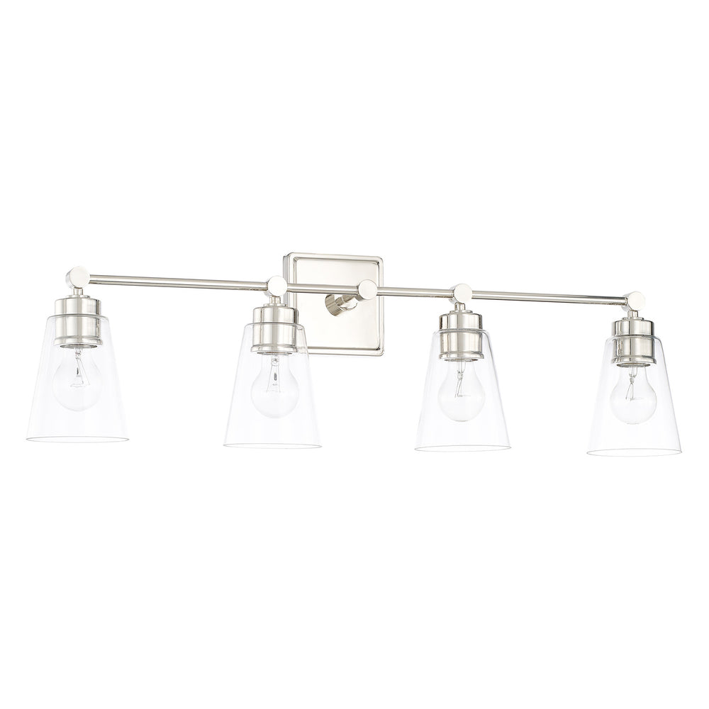 Capital Lighting - Four Light Vanity - Rory - Polished Nickel- Union Lighting Luminaires Decor