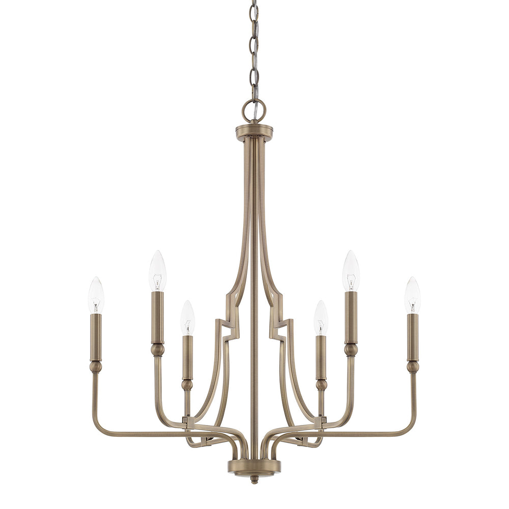 Capital Lighting - Six Light Chandelier - Dawson - Aged Brass- Union Lighting Luminaires Decor