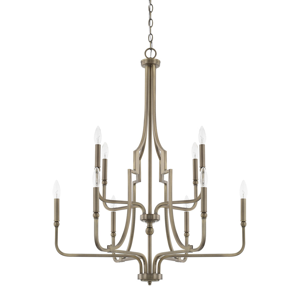 Capital Lighting - Ten Light Chandelier - Dawson - Aged Brass- Union Lighting Luminaires Decor