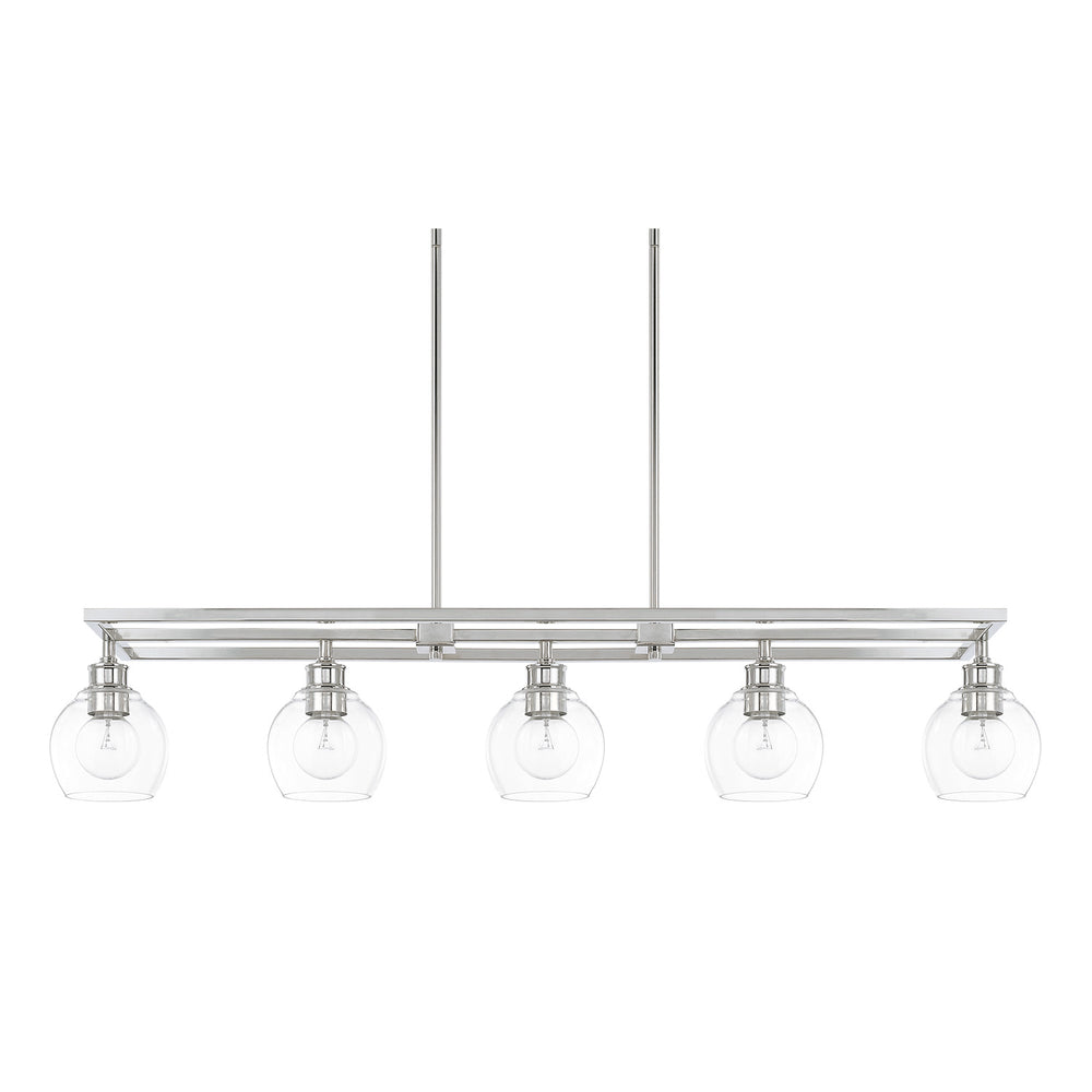 Capital Lighting - Five Light Island Pendant - Mid Century - Polished Nickel- Union Lighting Luminaires Decor